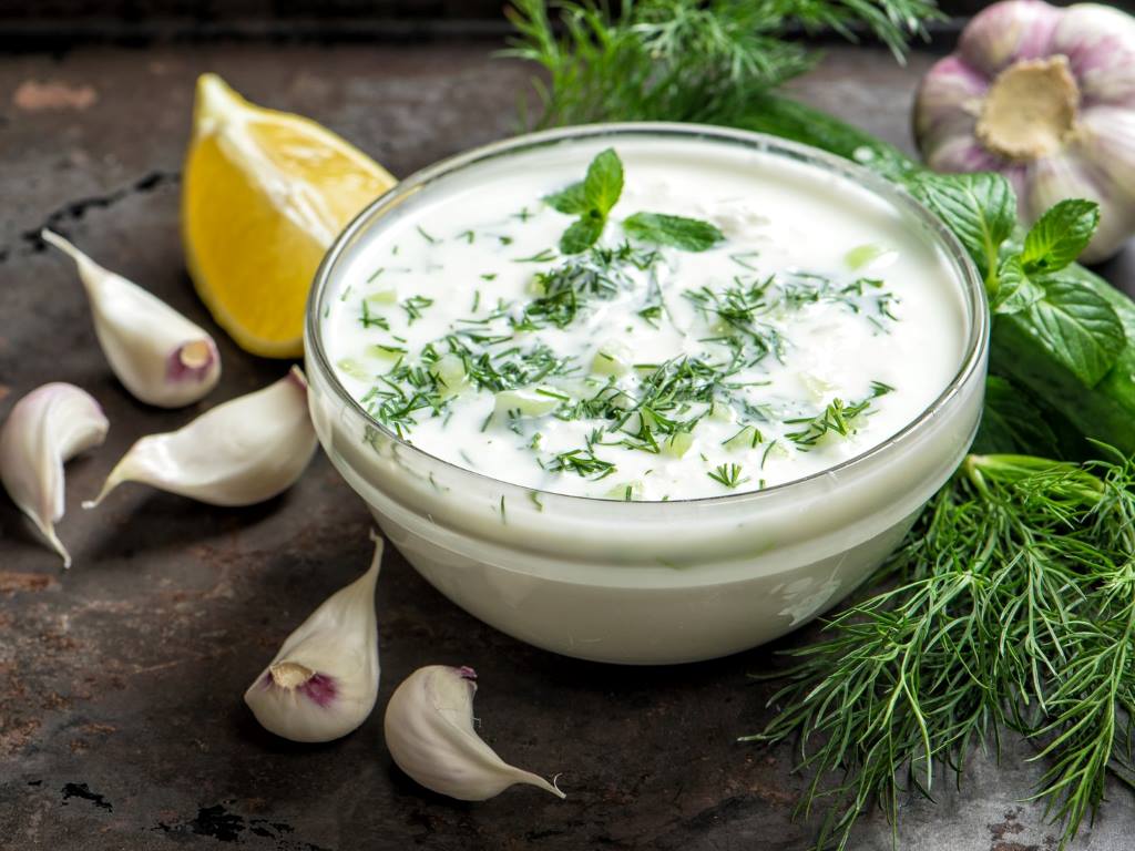 Dill Dip in a glass bowl